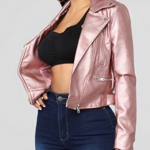 Pink leather jacket